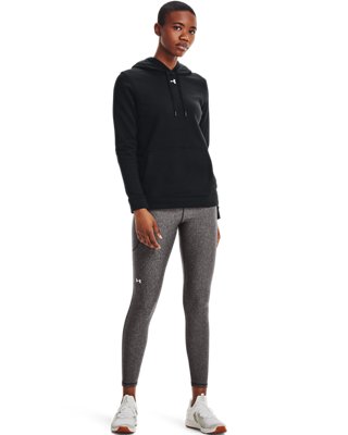 Sudadera con capucha UA Hustle Fleece para mujer, Black, pdpMainDesktop image number 2