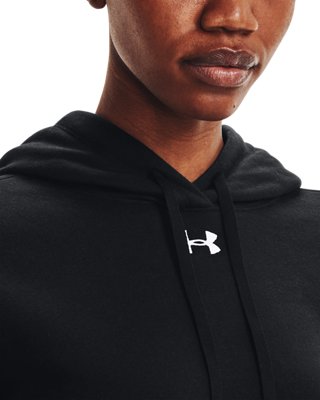 Sudadera con capucha UA Hustle Fleece para mujer, Black, pdpMainDesktop image number 3