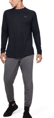 men's waffle crew neck long sleeve