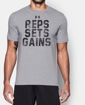 Men's UA Reps, Sets, Gains T-Shirt 1 Color $24.99