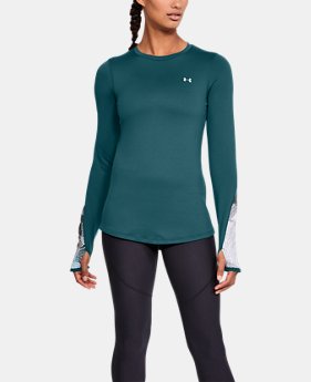 Women's ColdGear® Armour Printed Fitted Crew 2 Colors $59.99