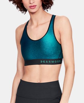 Women's Armour® Mid Print Sports Bra 4 Colors Available $40