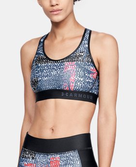 New Arrival Women's Armour® Mid Print Sports Bra 3 Colors Available $40