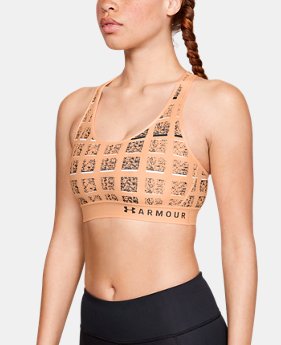 Women's Armour® Mid Print Sports Bra 1 Color Available $30