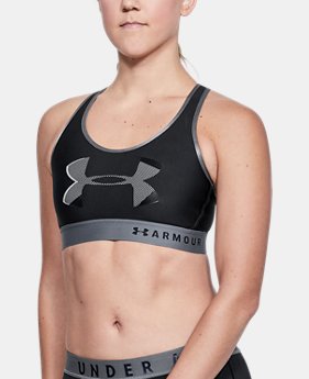 Women's Armour® Mid Big Logo Sports Bra 3 Colors $40