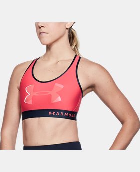 Women's Armour® Mid Big Logo Sports Bra 1 Color Available $22.5