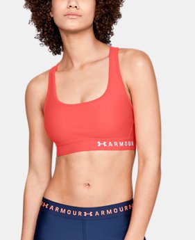 Women's Armour® Mid Crossback Sports Bra FREE U.S. SHIPPING 4 Colors Available $35