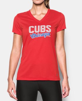 Women's Chicago Cubs UA Tech™ V-Neck T-Shirt 1 Color $39.99