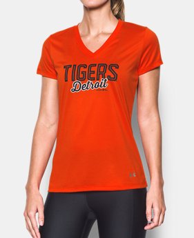 Women's Detroit Tigers UA Tech™ V-Neck T-Shirt 1 Color $34.99