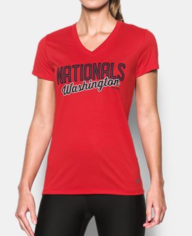 Women's Washington Nationals UA Tech™ V-Neck T-Shirt 1 Color Available $26.24