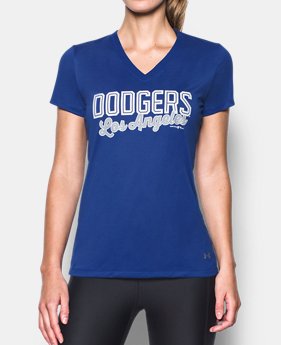 Women's Los Angeles Dodgers UA Tech™ V-Neck T-Shirt 1 Color $34.99