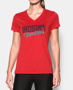 Women's Cleveland Indians UA Tech™ V-Neck T-Shirt 1 Color $34.99