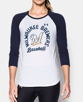 Women's Milwaukee Brewers ¾ Sleeve T-Shirt 1 Color Available $26.24