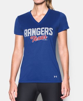 Women's Texas Rangers UA Tech™ V-Neck T-Shirt 1 Color Available $34.99
