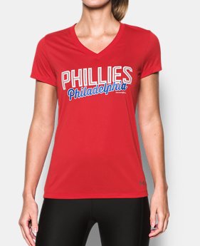 Women's Philadelphia Phillies UA Tech™ V-Neck T-Shirt 1 Color $34.99