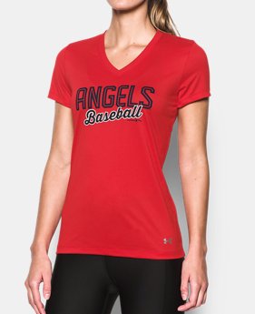 Women's Los Angeles Angels UA Tech™ V-Neck T-Shirt 1 Color $34.99