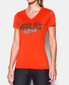 Women's Miami Marlins UA Tech™ V-Neck T-Shirt 1 Color $34.99