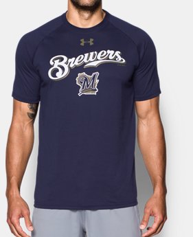 Men's Milwaukee Brewers UA Tech™ T-Shirt 1 Color Available $34.99
