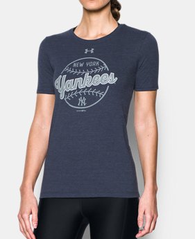 Women's New York Yankees UA Charged Cotton® Tri-Blend T-Shirt 1 Color Available $34.99