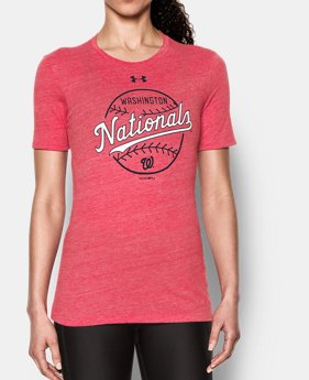 Women's Washington Nationals UA Charged Cotton® Tri-Blend T-Shirt 1 Color $34.99