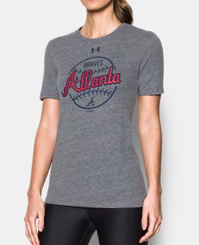 Women's Atlanta Braves UA Charged Cotton® Tri-Blend T-Shirt 1 Color Available $34.99