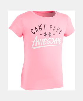 Girls' Pre-School UA Can't Fake Awesome T-Shirt 1 Color $17.99