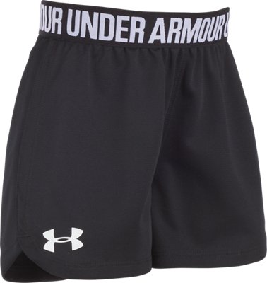 girls black under armour shorts