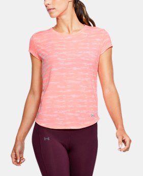 New Arrival Women's UA Threadborne™ Run Mesh Printed Short Sleeve 1 Color $39.99