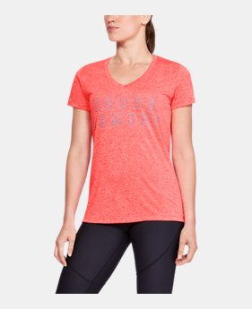 Women's UA Tech™ Twist Graphic V-Neck 1 Color Available $26.99