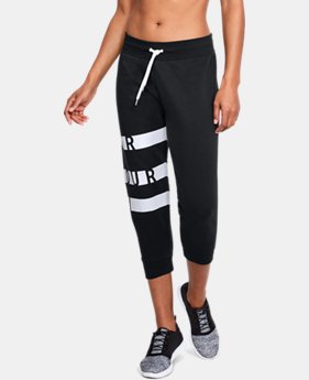 Women's UA Favorite Fleece Graphic Capris 3 Colors Available $50