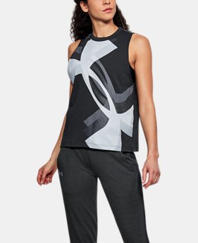 Women's UA Overlay Logo Muscle Tank 3 Colors Available $22.5