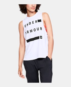 Women's UA Linear Wordmark Muscle Tank FREE U.S. SHIPPING 1 Color Available $30