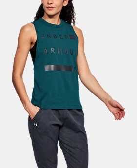 Women's UA Linear Wordmark Muscle Tank 3 Colors $35