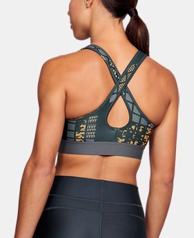 New to Outlet Women's Armour® Mid Crossback Metallic Print Sports Bra 1 Color Available $29.99