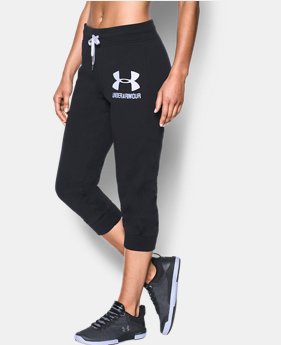 Women's UA Favorite Fleece Graphic Capris 3 Colors Available $26.99