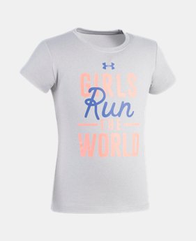 Girls' Pre-School UA Run The World T-Shirt 1 Color $10.49