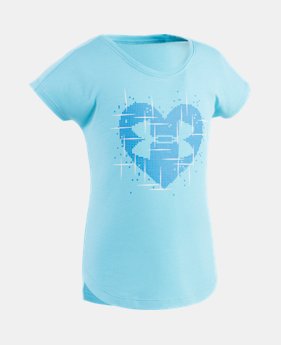 Girls' Pre-School UA Glaze Heart T-Shirt 1 Color $14.24