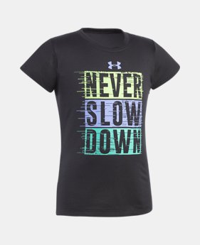 Girls' Pre-School UA Never Slow Down T-Shirt 1 Color $10.49
