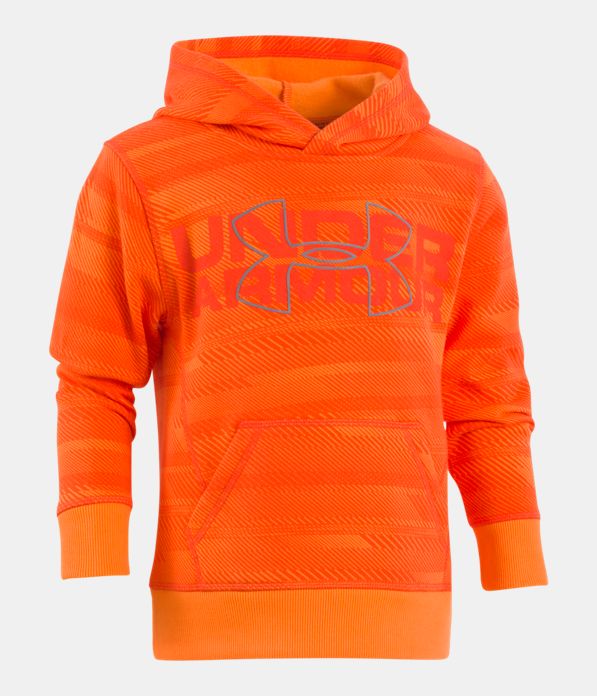Boys' Pre-School UA Microthread Speedlines Hoodie, MAGMA ORANGE, Laydown