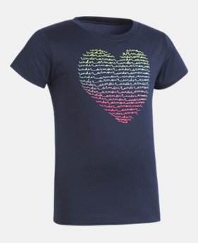 New Arrival Girls' Pre-School UA Heart Short Sleeve T-Shirt 1 Color $17.99