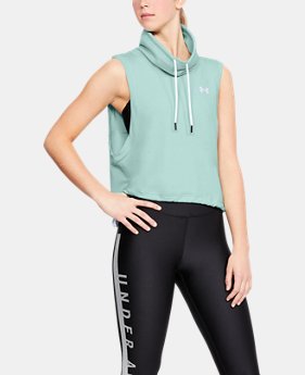 Women's UA Featherweight Fleece Sleeveless Funnel Neck 3 Colors $55