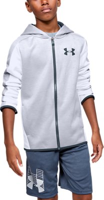 under armour fleece full zip poly hoodie junior