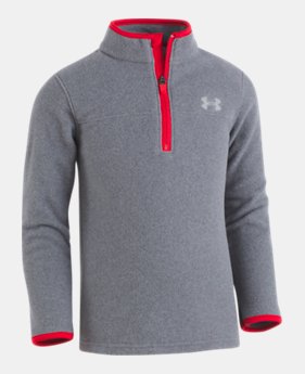 New Arrival Boys' Pre-School UA Heathered Logo ¼ Zip Long Sleeve 2 Colors $32.99