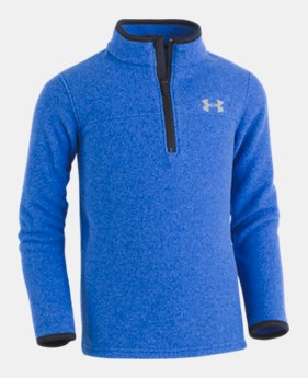Boys' Pre-School UA Heathered Logo ¼ Zip Long Sleeve 1 Color Available $32.99