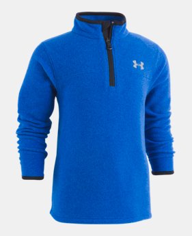 Boys' Pre-School UA Heathered Logo ¼ Zip Long Sleeve 1 Color Available $32.99