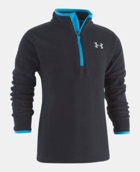 Boys' Pre-School UA Solid Logo ¼ Zip Long Sleeve 3 Colors Available $32.99