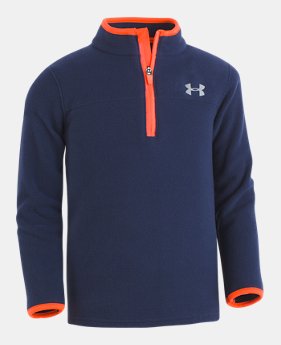 Boys' Pre-School UA Solid Logo ¼ Zip Long Sleeve 2 Colors $32.99