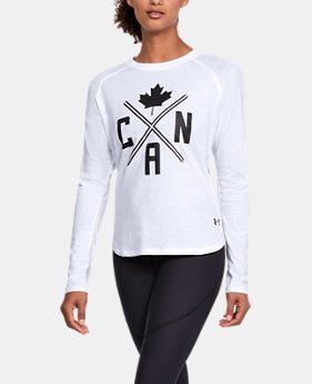 Women's UA Team Canada Performance Tri-Blend Graphic Long Sleeve 1 Color Available $50