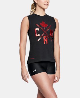 Women's UA Team Canada Performance Graphic Muscle Tank 2 Colors $38