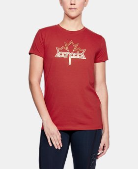 Women's UA Team Canada Performance Leaf Graphic T-Shirt 2 Colors $40